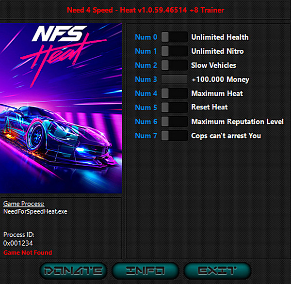 скачать Need for Speed: Heat +8 трейнер v1.0.59.46514 {iNvIcTUs oRCuS / HoG}