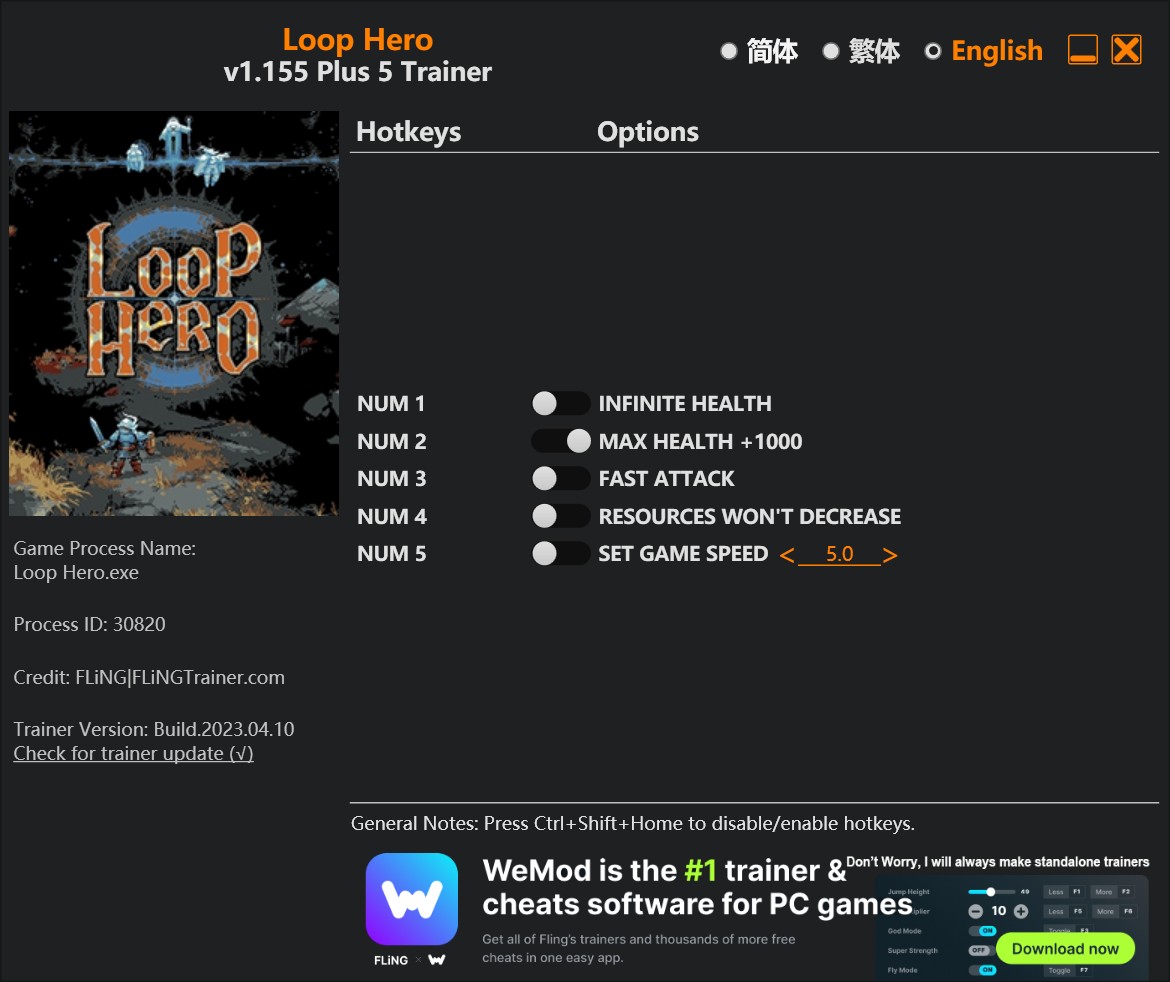 скачать Loop Hero: +5 трейнер v1.0-v1.155 {FLiNG}