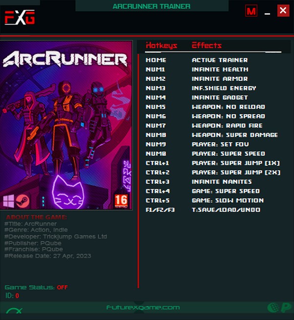 скачать ArcRunner: +15 трейнер v1.0.0.2 {FutureX}