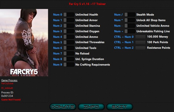 скачать Far Cry 5: +17 трейнер v1.16 {iNvIcTUs oRCuS / HoG}