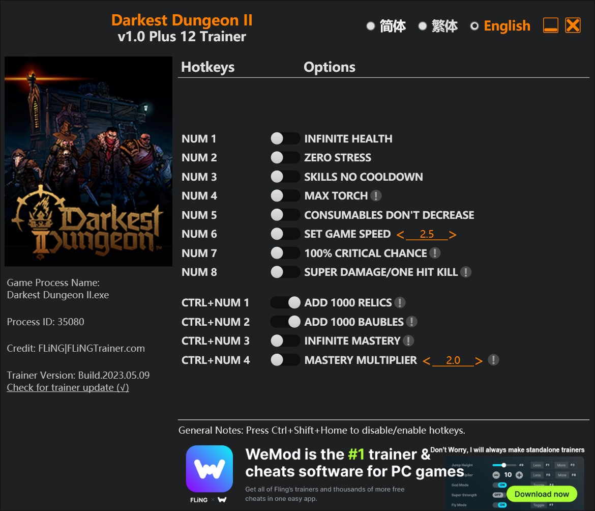 скачать Darkest Dungeon II: +12 трейнер v2023.05.09 {FLiNG}