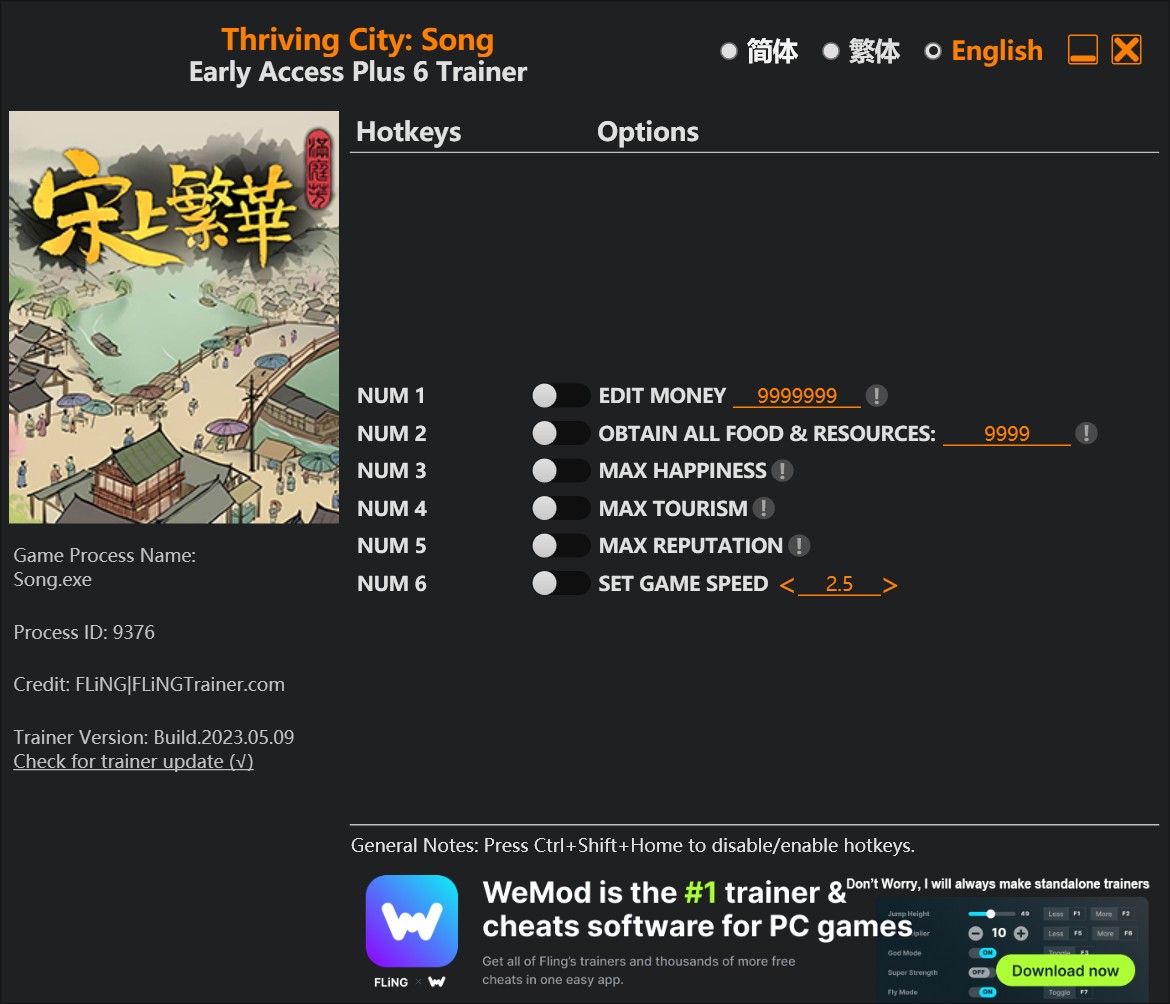 скачать Thriving City: Song +6 трейнер EA: 09.05.2023 {FLiNG}