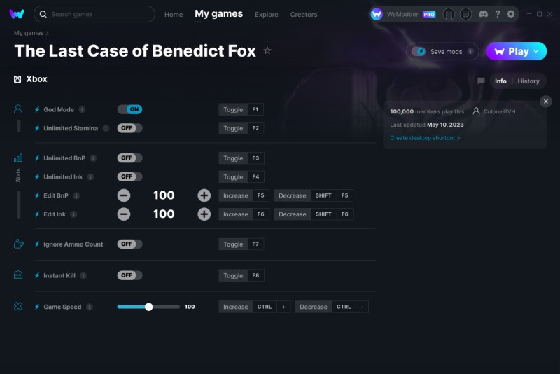 скачать The Last Case of Benedict Fox: +9 трейнер v10.05.2023 {ColonelRVH / WeMod}