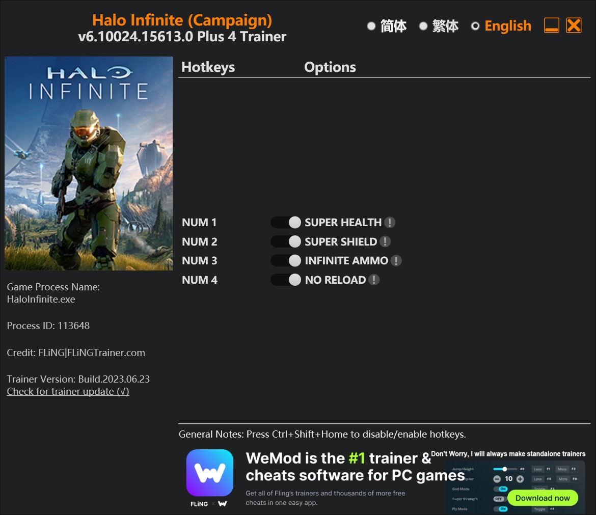 скачать Halo Infinite: +4 трейнер (режим кампании) v6.10024.15613.0 {FLiNG}