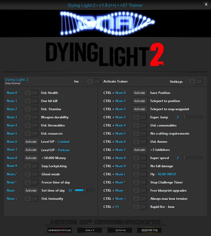 скачать Dying Light 2: Stay Human +27 трейнер v1.11 {DNA / HoG}