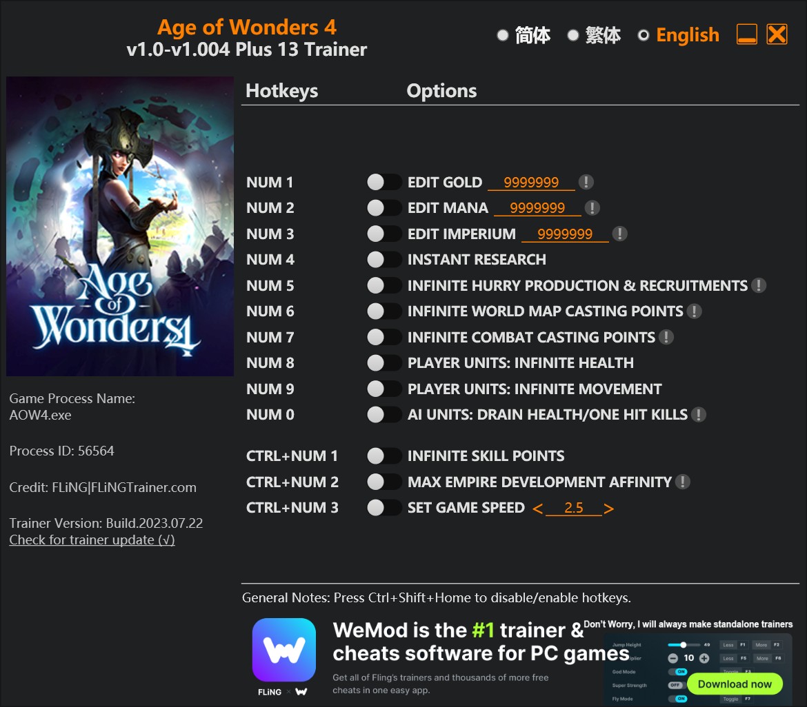 скачать Age of Wonders 4: +13 трейнер v1.0-v1.004 {FLiNG}