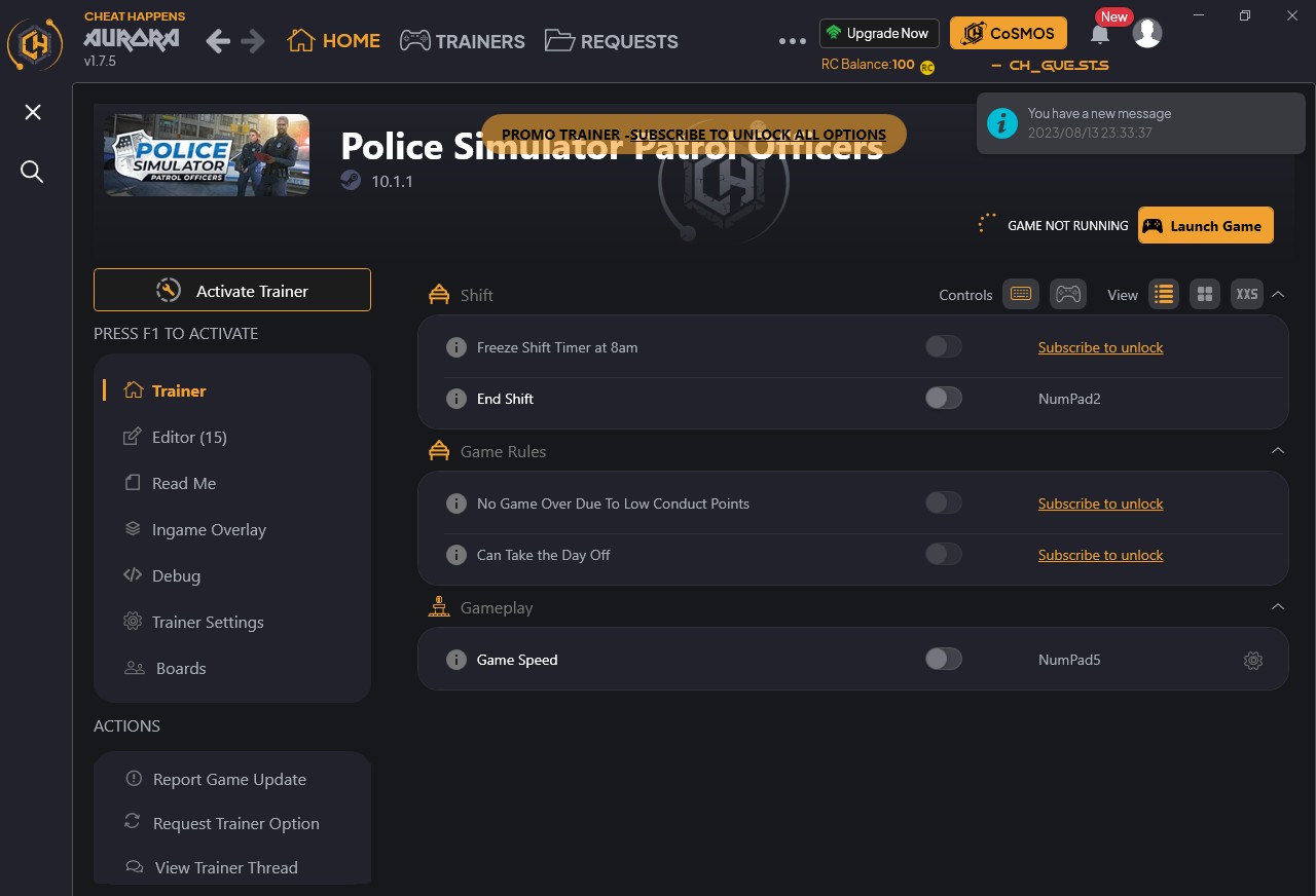 скачать Police Simulator: Patrol Officers +20 трейнер v10.1.1 {CheatHappens.com}