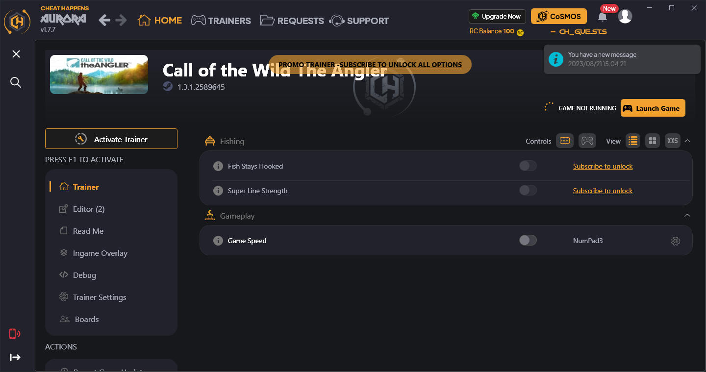 скачать Call of the Wild: The Angler +5 трейнер v1.3.1.2589645 {CheatHappens.com}