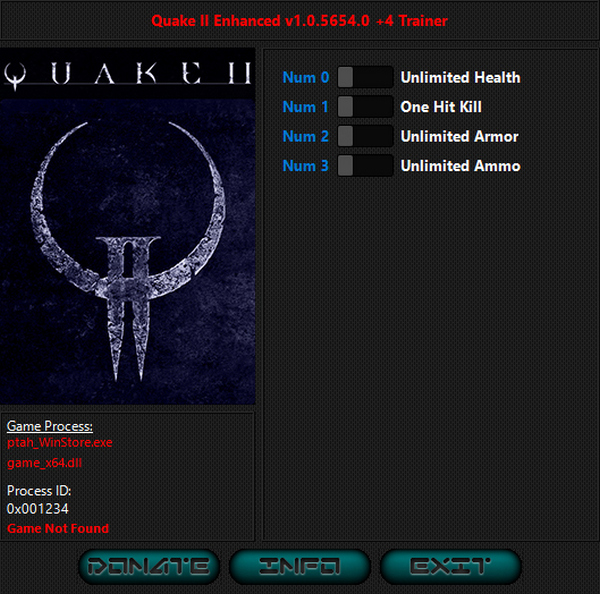 скачать Quake 2 Enhanced: +4 трейнер v1.0.5654.0 {iNvIcTUs oRCuS / HoG}