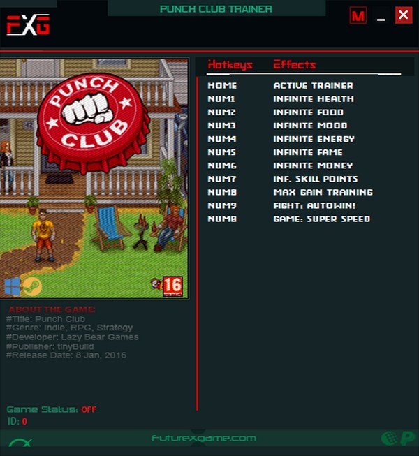скачать Punch Club: +10 трейнер v1.39 {FutureX}