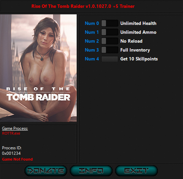 скачать Rise of the Tomb Raider: +5 трейнер v1.0.1027.0 {iNvIcTUs oRCuS / HoG}