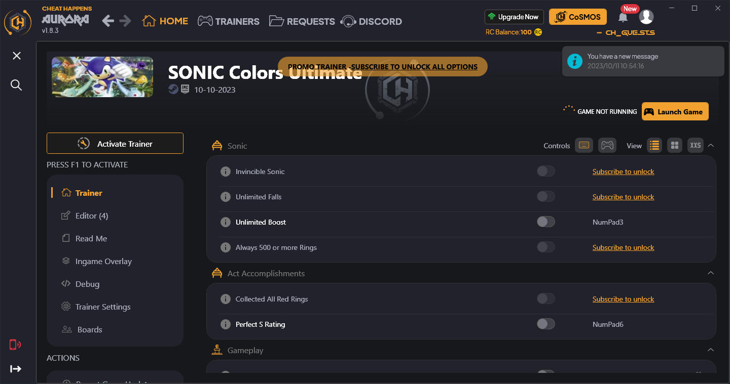 скачать Sonic Colors Ultimate: +11 трейнер v10-10-2023 {CheatHappens.com}