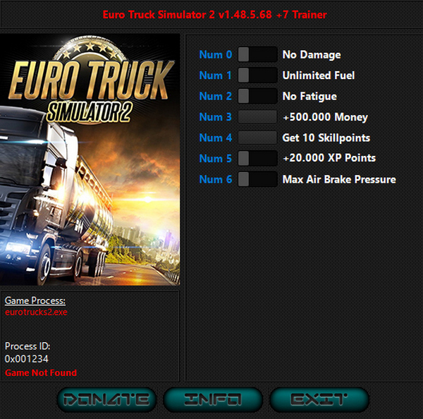 скачать Euro Truck Simulator 2: +7 трейнер v1.48.5.68 {iNvIcTUs oRCuS/HOG}