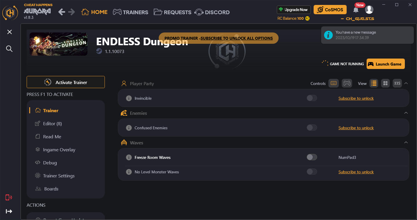 скачать Endless Dungeon: +12 трейнер {CheatHappens.com}