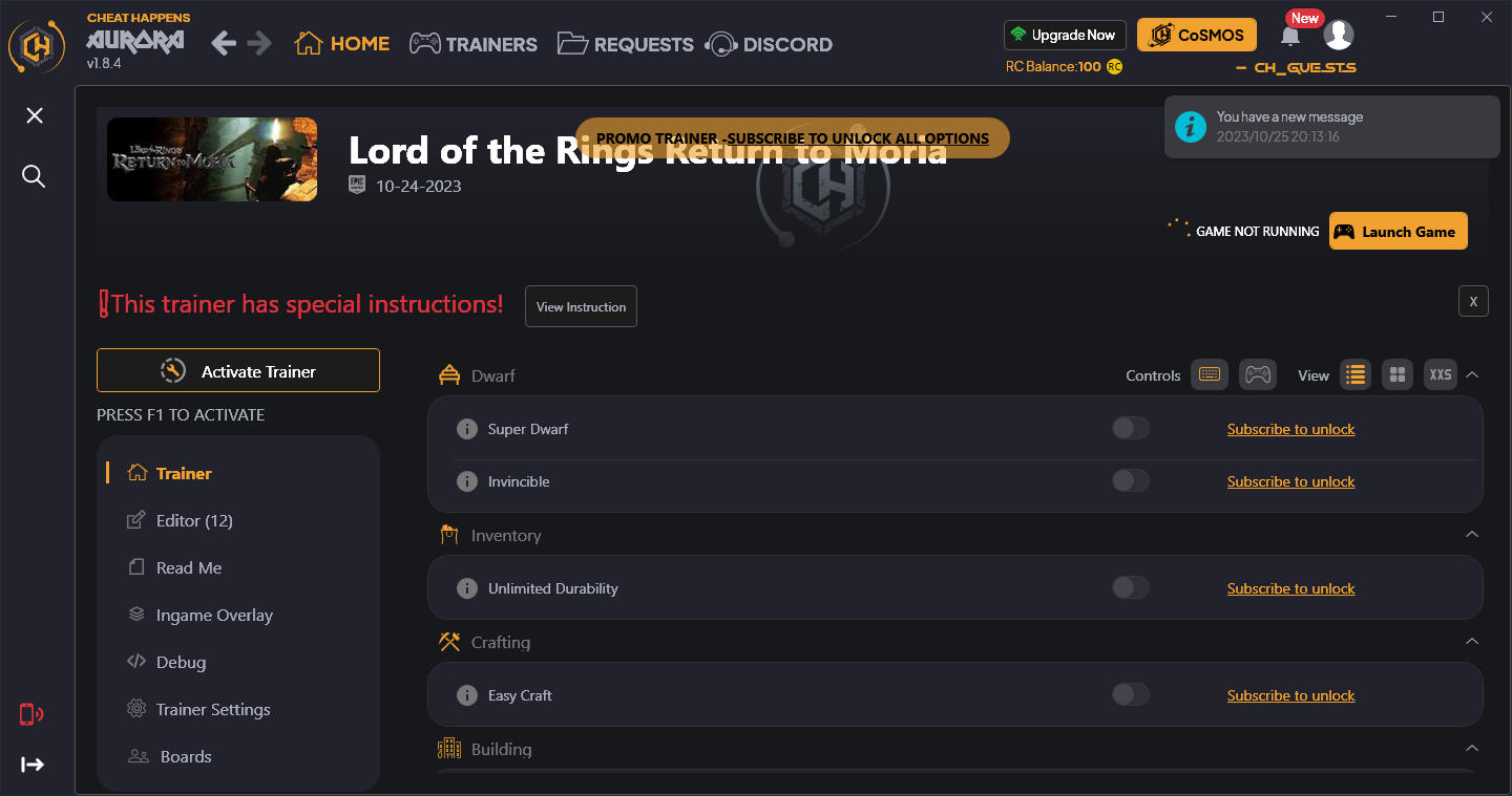 скачать Lord of the Rings: Return to Moria +21 трейнер {CheatHappens.com}