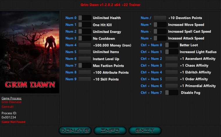 скачать Grim Dawn: Original & Definitive Edition +22 трейнер v1.2.0.3: Steam & GoG {iNvIcTUs oRCuS / HoG}