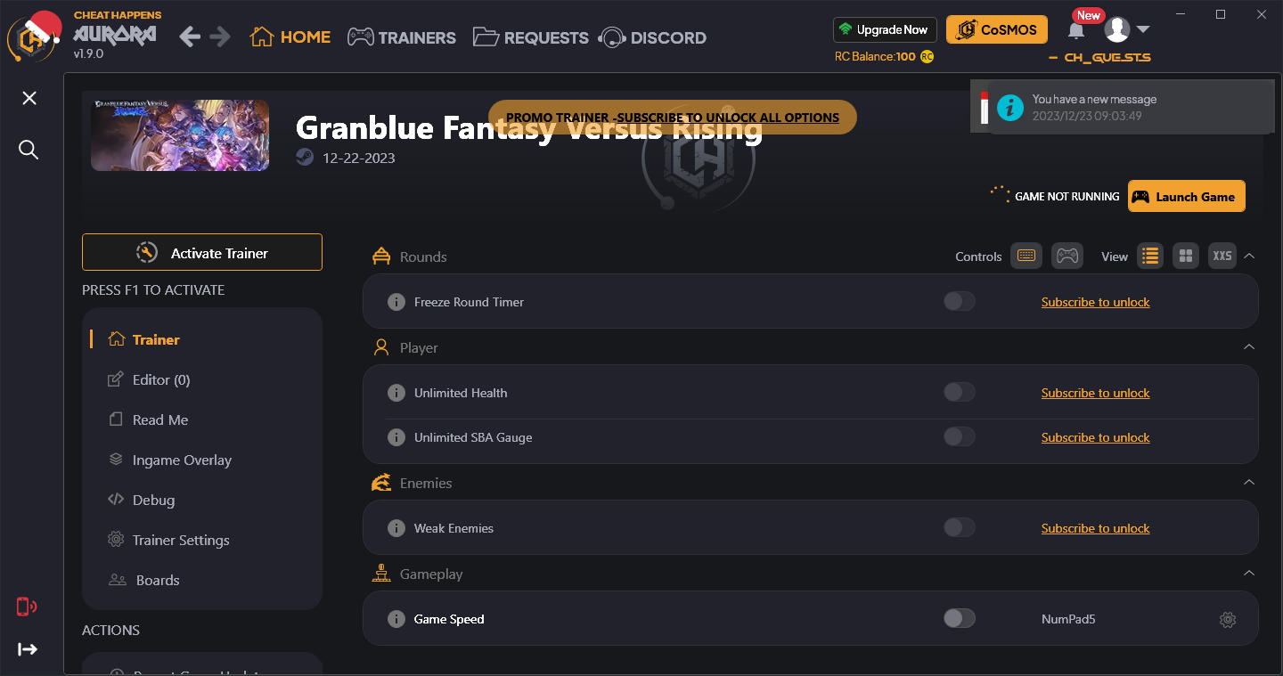 скачать Granblue Fantasy Versus: Rising +5 трейнер {CheatHappens.com}