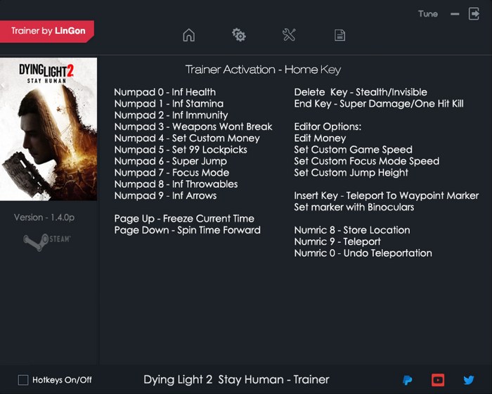 скачать Dying Light 2: Stay Human +18 трейнер v1.14.0p {LinGon}