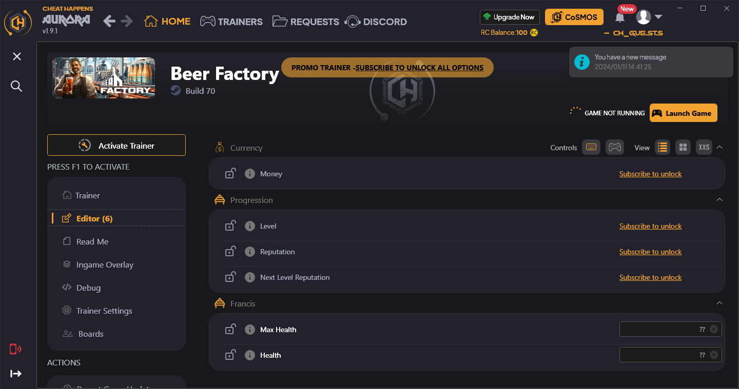 скачать Beer Factory: +8 трейнер {CheatHappens.com}