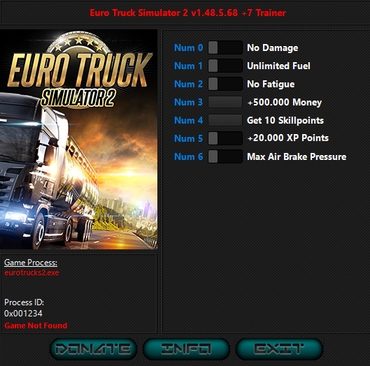 скачать Euro Truck Simulator 2: +7 трейнер v1.49.2.23 {iNvIcTUs oRCuS / HoG}