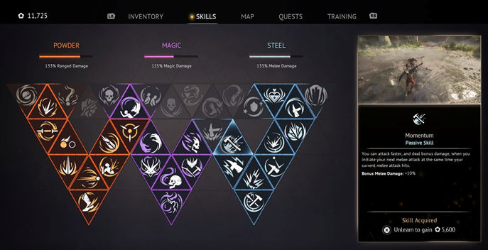 Flintlock The Siege of Dawn. Навыки