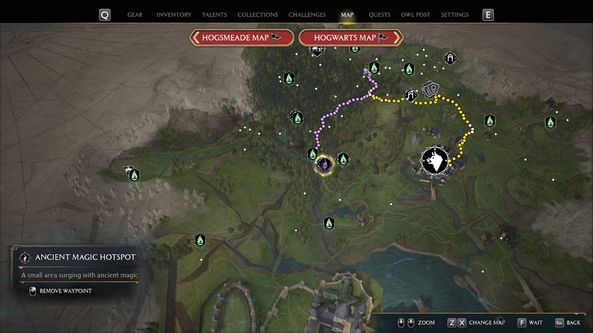 очаги магии Hogwarts Legacy