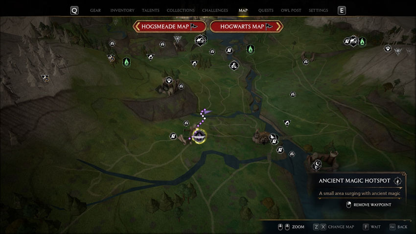 очаги магии Hogwarts Legacy