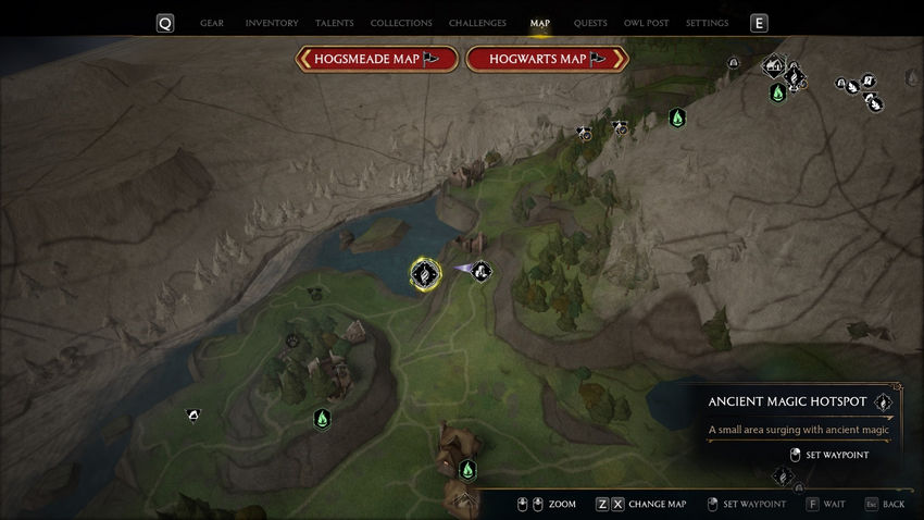 очаги магии Hogwarts Legacy