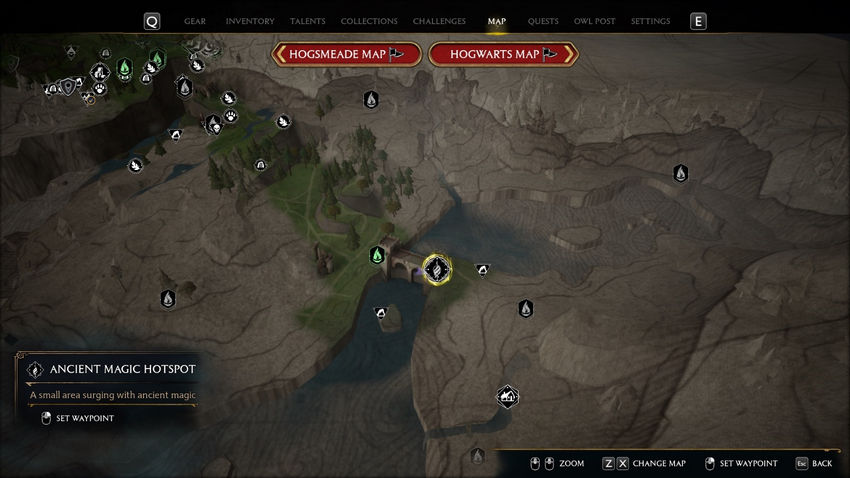 очаги магии Hogwarts Legacy