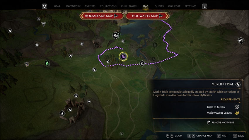 испытания Мерлина Hogwarts Legacy