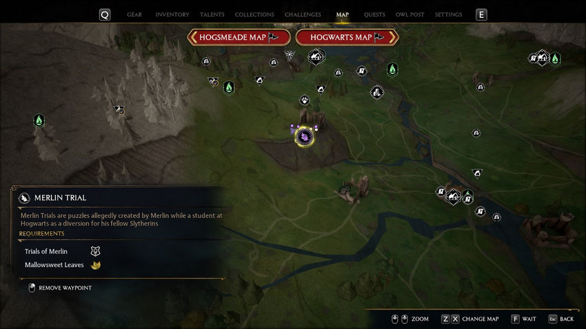 испытания Мерлина Hogwarts Legacy