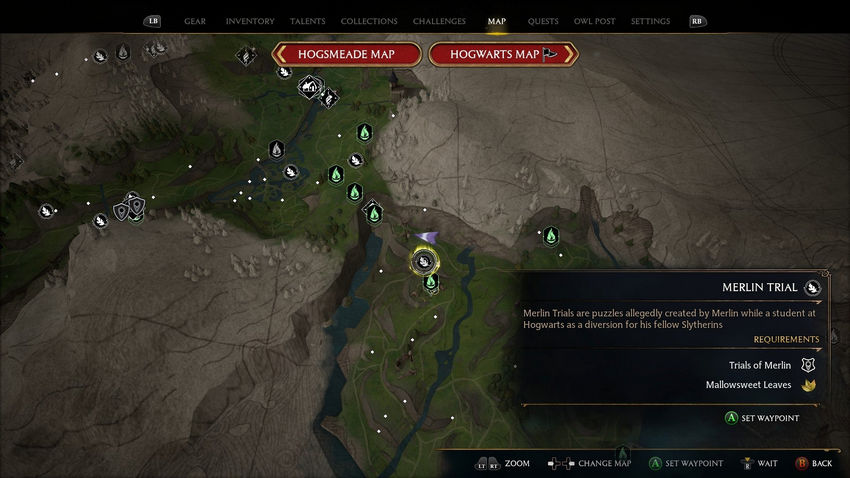 испытания Мерлина Hogwarts Legacy