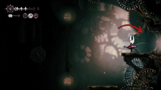Hollow Knight Silksong. Нижнее ядро ​​часового механизма