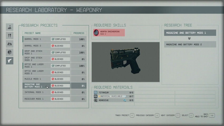 Starfield. Модификация оружия