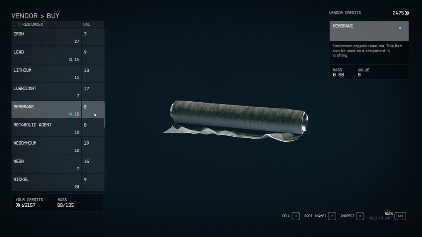 Starfield. Ресурсы для крафта