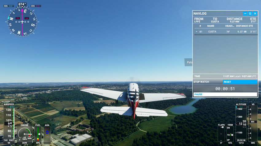 Полет в Microsoft Flight Simulator