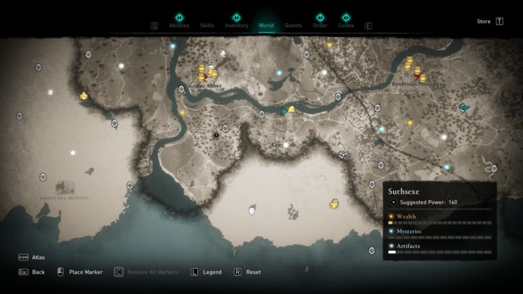 расположение сокровищ Assassin's Creed: Valhalla