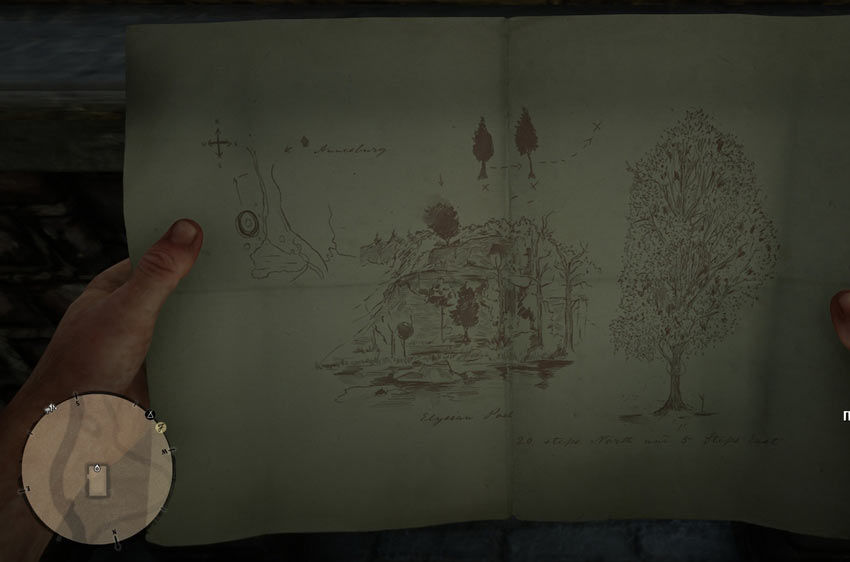 карта сокровищ Red Dead Redemption 2