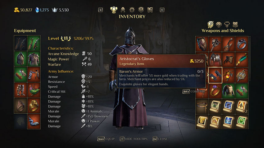 оружие и доспехи King's Bounty 2