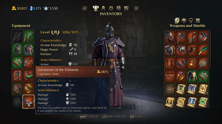 оружие и доспехи King's Bounty 2