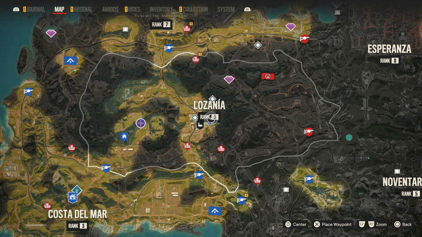 петухи Far Cry 6 на карте