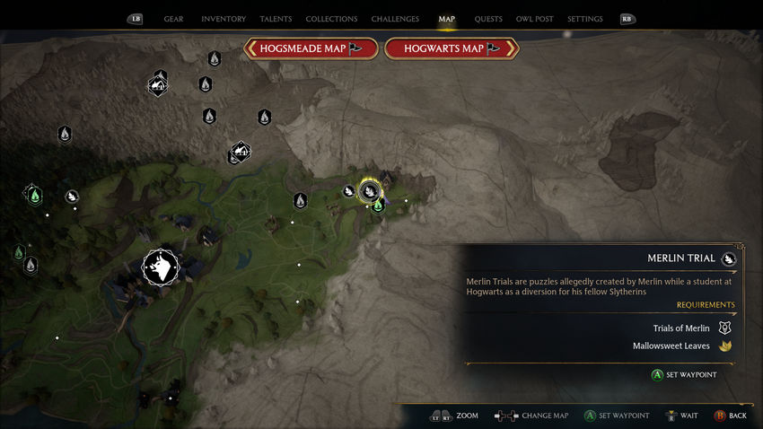 испытания Мерлина Hogwarts Legacy