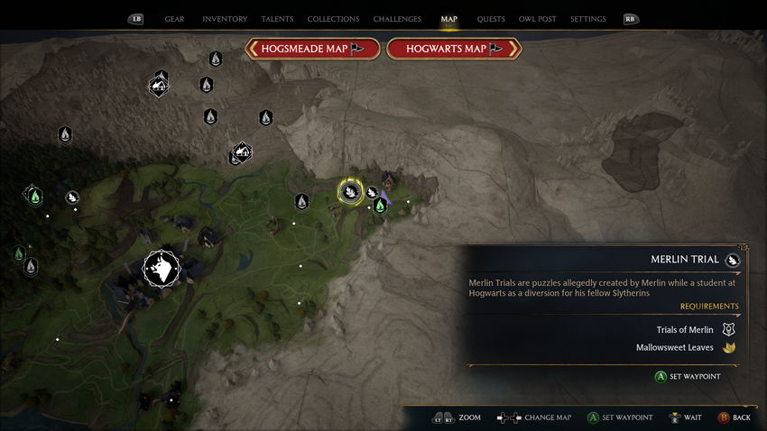 испытания Мерлина Hogwarts Legacy