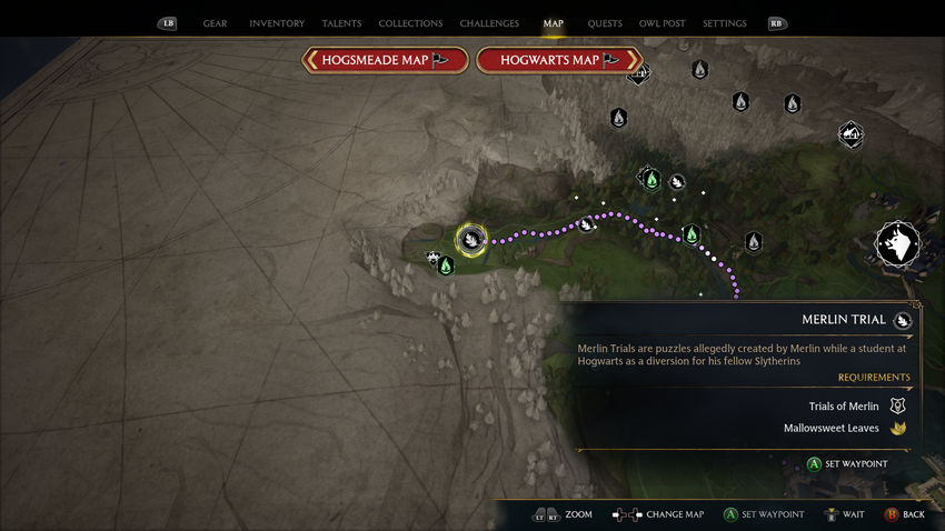 испытания Мерлина Hogwarts Legacy