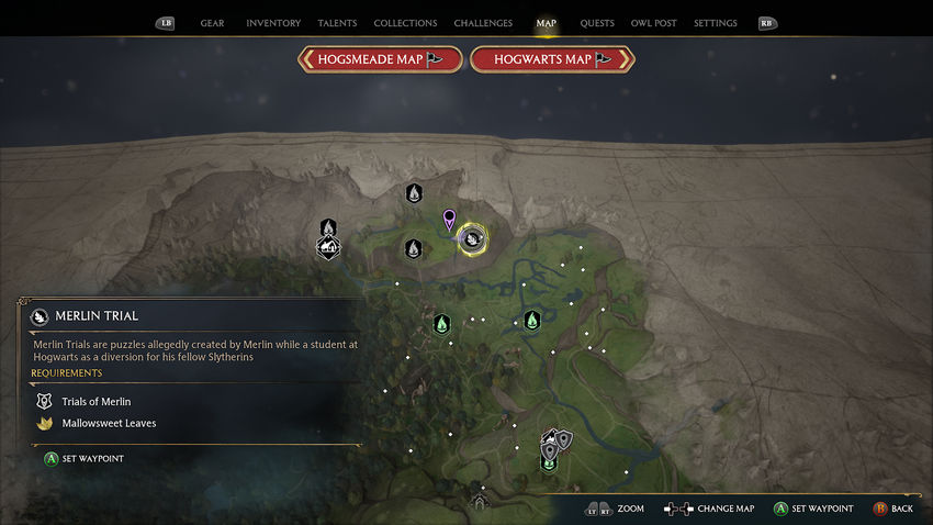 испытания Мерлина Hogwarts Legacy