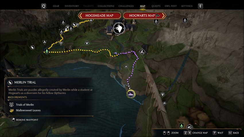 испытания Мерлина Hogwarts Legacy