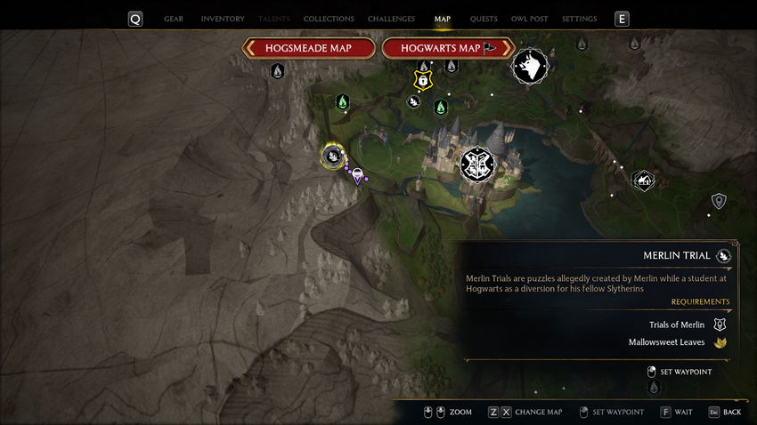 испытания Мерлина Hogwarts Legacy