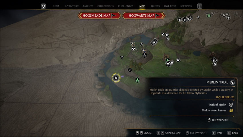 испытания Мерлина Hogwarts Legacy