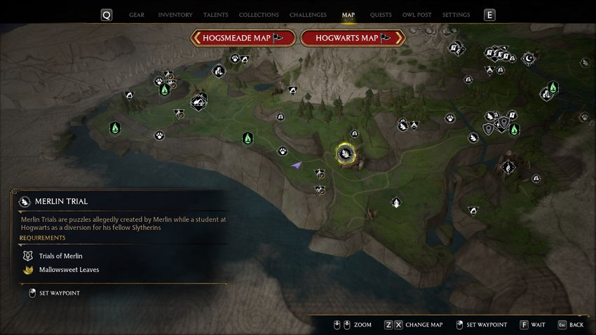 испытания Мерлина Hogwarts Legacy