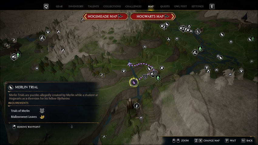 испытания Мерлина Hogwarts Legacy